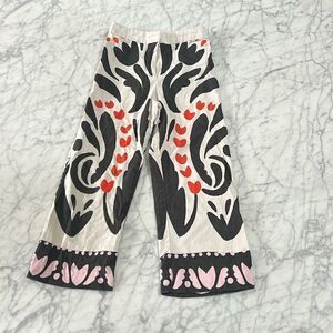Zara Girls Abstract Boho Linen Pants Sz 8/10